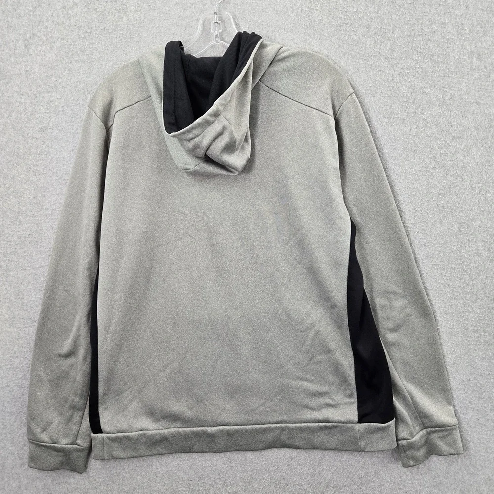 Nike Men Sweatshirt Large Gray Fleece Hoodie Swoosh Logo Therma Fit‎ Pullover
